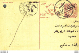 '"''India Postal Stationery Arms 4p Arms Nizam''''s Dominions''"' - Cartoline Postali