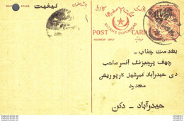 '"''India Postal Stationery Arms 4p Arms Nizam''''s Dominions''"' - Cartoline Postali