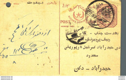 '"''India Postal Stationery Arms 4p Arms Nizam''''s Dominions''"' - Cartoline Postali