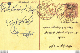 '"''India Postal Stationery Arms 4p Arms Nizam''''s Dominions''"' - Cartoline Postali