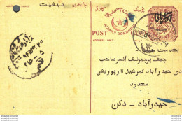 '"''India Postal Stationery Arms 4p Arms Nizam''''s Dominions''"' - Cartoline Postali