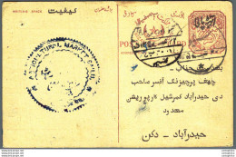 '"''India Postal Stationery Arms 4p Arms Nizam''''s Dominions''"' - Cartoline Postali