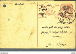 '"''India Postal Stationery Arms 4p Arms Nizam''''s Dominions''"' - Cartoline Postali