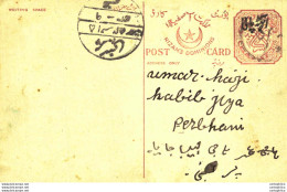 '"''India Postal Stationery Arms 4p Arms Nizam''''s Dominions To Parbhani''"' - Cartoline Postali