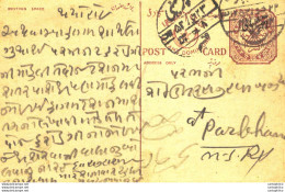 '"''India Postal Stationery Arms 4p Arms Nizam''''s Dominions To Parbhani''"' - Cartoline Postali