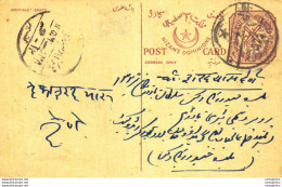 India Postal Stationery Arms 8p Arms Nizam Dominions - Cartoline Postali