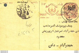 '"''India Postal Stationery Arms 4p Arms Nizam''''s Dominions''"' - Cartes Postales