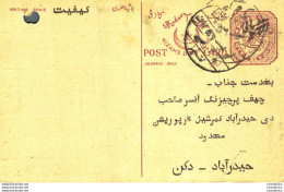 '"''India Postal Stationery Arms 4p Arms Nizam''''s Dominions''"' - Cartes Postales