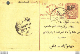 '"''India Postal Stationery Arms 4p Arms Nizam''''s Dominions''"' - Ansichtskarten