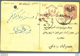 '"''India Postal Stationery Arms 4p Arms Nizam''''s Dominions''"' - Cartes Postales