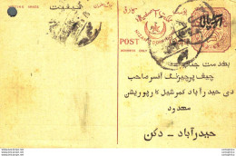 '"''India Postal Stationery Arms 4p Arms Nizam''''s Dominions''"' - Cartes Postales