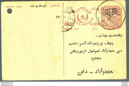 '"''India Postal Stationery Arms 4p Arms Nizam''''s Dominions''"' - Cartes Postales