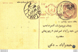 '"''India Postal Stationery Arms 4p Arms Nizam''''s Dominions''"' - Cartes Postales