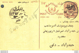 '"''India Postal Stationery Arms 4p Arms Nizam''''s Dominions''"' - Cartes Postales