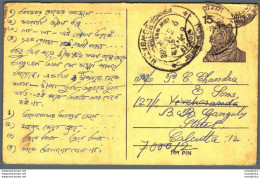 India Postal Stationery Tiger 15 Bowbazar Cds To Calcutta - Ansichtskarten