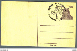 India Postal Stationery Tiger 15 Madupex Madurai Cachet - Postcards