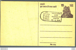 India Postal Stationery Tiger 15 Mahapex Nagpur Cachet - Postcards