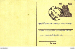 India Postal Stationery Tiger 15 - Cartoline Postali