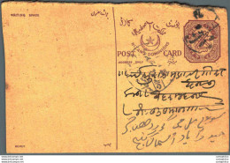 India Postal Stationery Arms 4p Arms Nizam Dominions - Postales