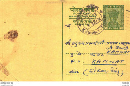 India Postal Stationery Ashoka 10ps Kanwat Cds - Ansichtskarten