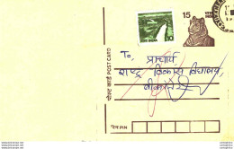 India Postal Stationery Tiger 15 - Postales