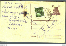 India Postal Stationery Tiger 15 - Postales