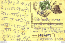 India Postal Stationery Tiger 15 - Postales