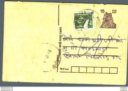 India Postal Stationery Tiger 15 - Postales