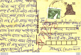 India Postal Stationery Tiger 15 - Postales