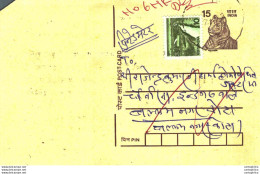 India Postal Stationery Tiger 15 - Postales