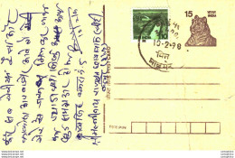 India Postal Stationery Tiger 15 - Postales