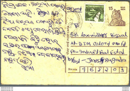 India Postal Stationery Tiger 15 - Postales