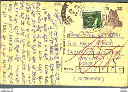 India Postal Stationery Tiger 15 - Postales