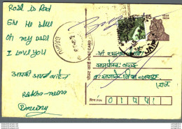 India Postal Stationery Tiger 15 Bagru Cds - Postales