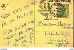 India Postal Stationery Ashoka 10ps To Beawar Bhogilal Pragji Gugalwala - Cartes Postales