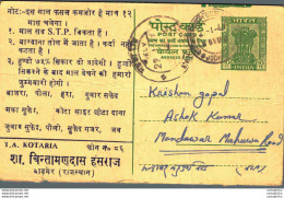 India Postal Stationery Ashoka 10ps Kotaria Chintaman Das Hansraj - Postkaarten