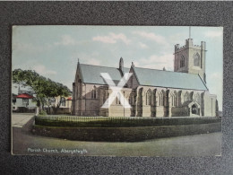 ABERYSTWYTH PARISH CHURCH OLD COLOUR POSTCARD WALES - Cardiganshire