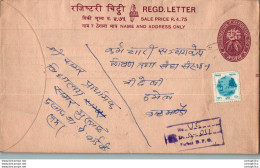 Nepal Postal Stationery Flowers 50p - Népal