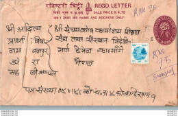 Nepal Postal Stationery Flowers 50p - Népal