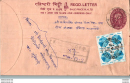 Nepal Postal Stationery Flowers 50p - Népal