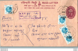 Nepal Postal Stationery Flowers 50p - Népal