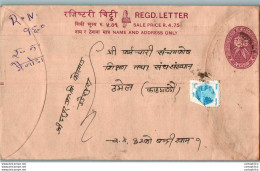 Nepal Postal Stationery Flowers 50p - Népal