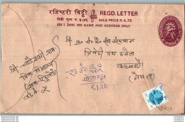 Nepal Postal Stationery Flowers 50p - Népal