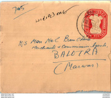 India Postal Stationery Ashoka Tiger 2A To Balotra - Cartes Postales