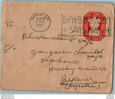 India Postal Stationery Ashoka Tiger 2A Nagpur Cds To Bikaner - Postcards