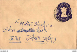 India Postal Stationery Ashoka Tiger 25 To Jaipur - Cartoline Postali