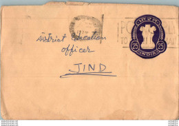 India Postal Stationery Ashoka Tiger 25 To Jind - Postcards