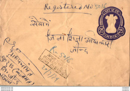 India Postal Stationery Ashoka Tiger 25 Jind - Postales