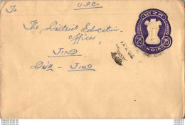 India Postal Stationery Ashoka Tiger 25 To Jind - Postcards