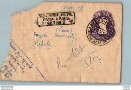 India Postal Stationery Ashoka Tiger 25 To Patiala - Postkaarten